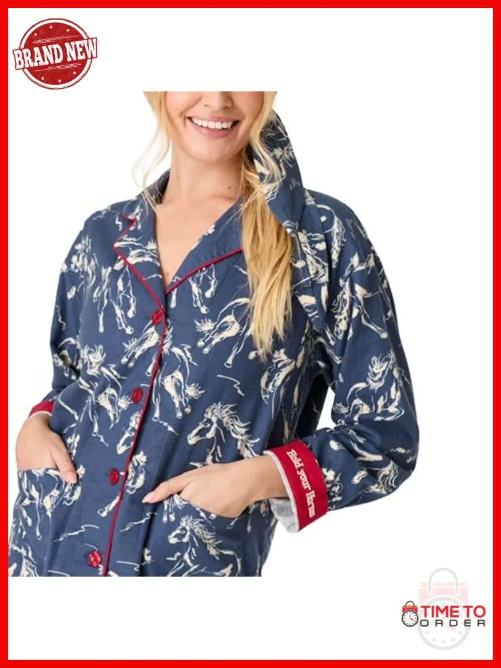 Women's Cotton Flannel 3-Piece Pajama Set with Long Sleeve Top, Pant, and